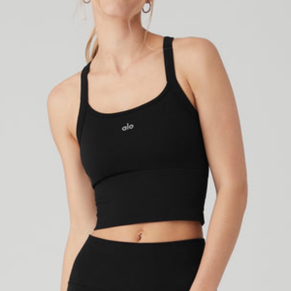 Alo Seamless Ribbed Favorite Bra Tank, Size Medium